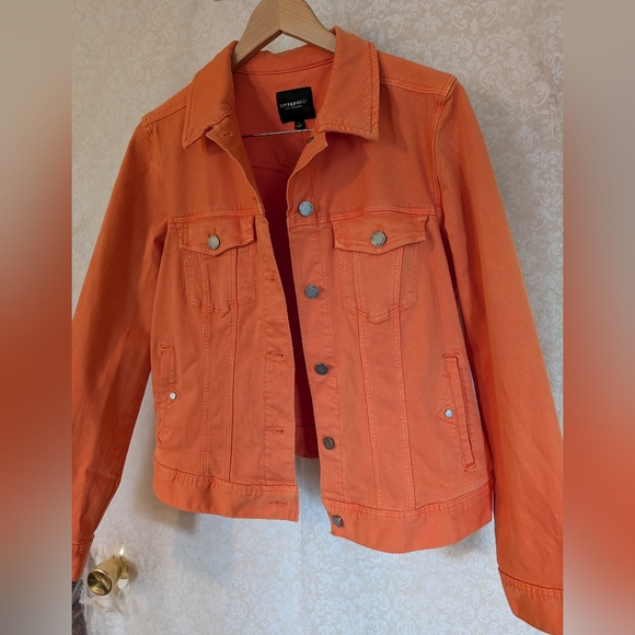 Liverpool Los Angeles Orange Jeans Jacket. Sz. Large - Picture 2 of 12